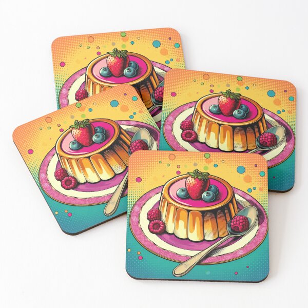 Item preview, Flan Frenzy: Pop Art Caramel Custard designed and sold by StickerStudio27.