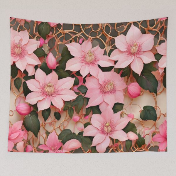 Item preview, Pale Clematis on a trellis  designed and sold by Flowersonstuff.