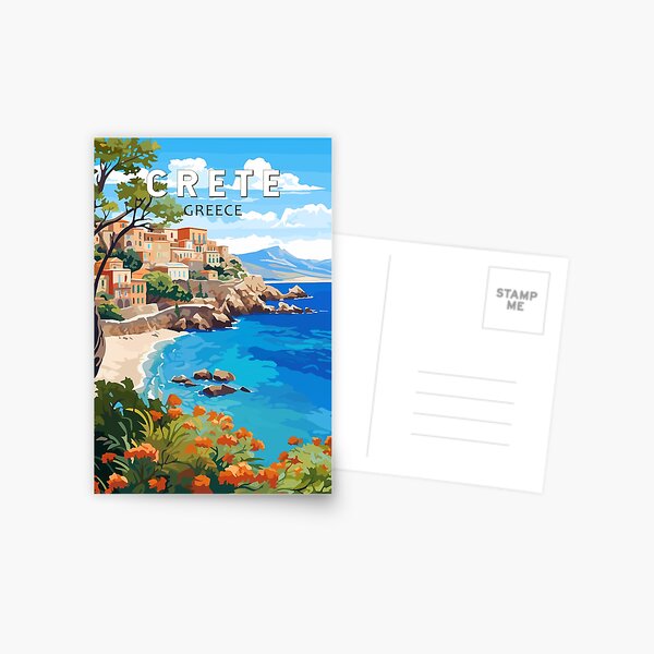 Item preview, Crete Greece Travel Art Vintage designed and sold by KrisSidDesigns.