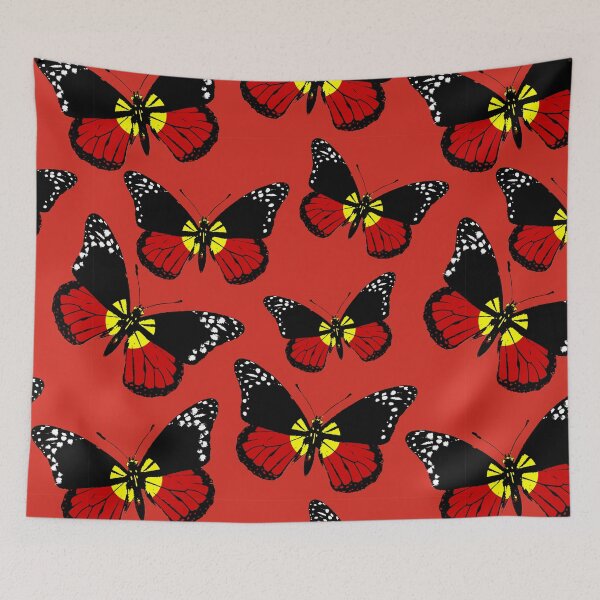 Item preview, Aboriginal Australia Flag of Butterfly Hope Representing Freedom and Indegenious Australians designed and sold by FociCreate.