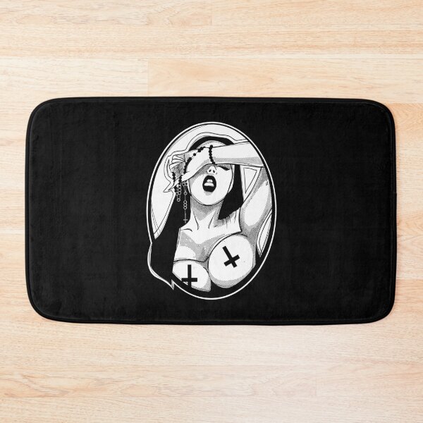 Item preview, Nun Ecstasy - black ink painting, naked nun, satan lover, God Lover, occult ritual, dark goddess, night night designed and sold by SSINAMOON.