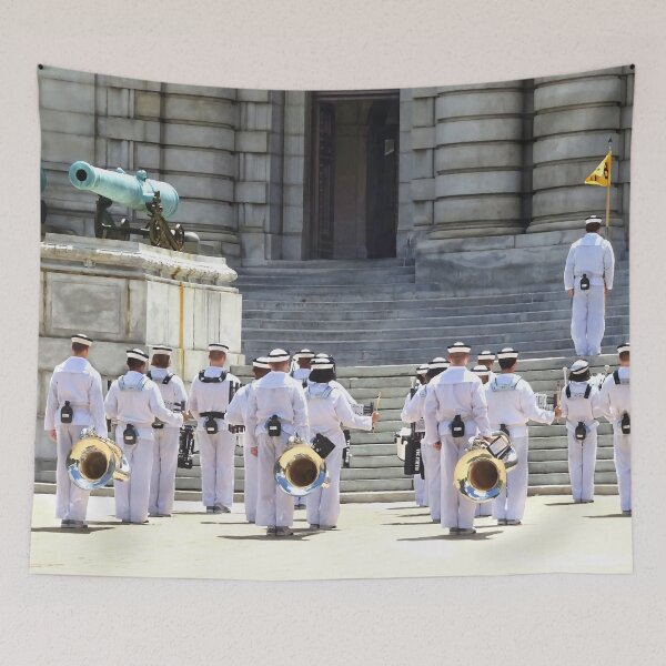 Item preview, Annapolis Naval Academy - Band Leaving Noon Meal Formation designed and sold by Susan Savad.