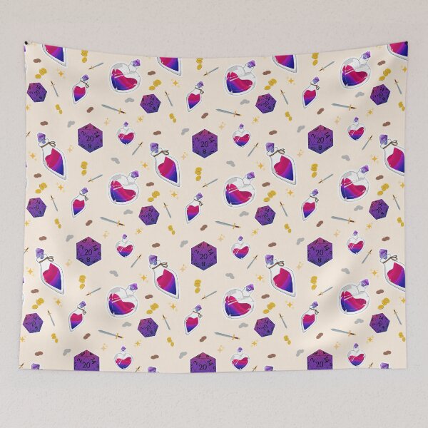 Item preview, Bi Pride D&D Seamless Pattern designed and sold by Ryan Millett.