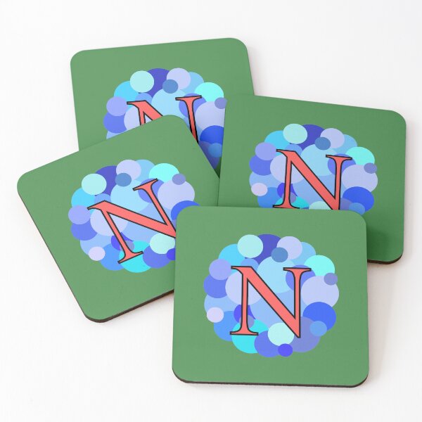 Item preview, Blue Bubbles Upper Case Letter N designed and sold by MGonline.