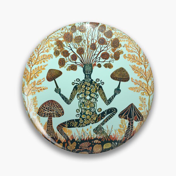 Item preview, Dancing Tree God | Mushrooms Leaves | Living Mandala designed and sold by monkeybusiness.pt.