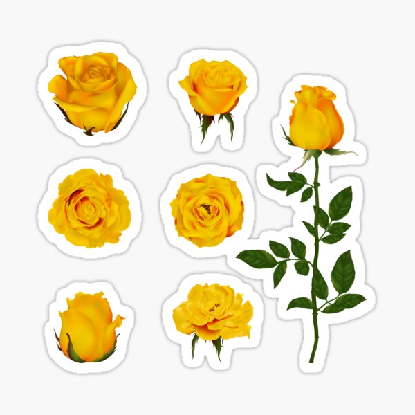 Item preview, Yellow Rose Sticker designed and sold by flowersstickers.