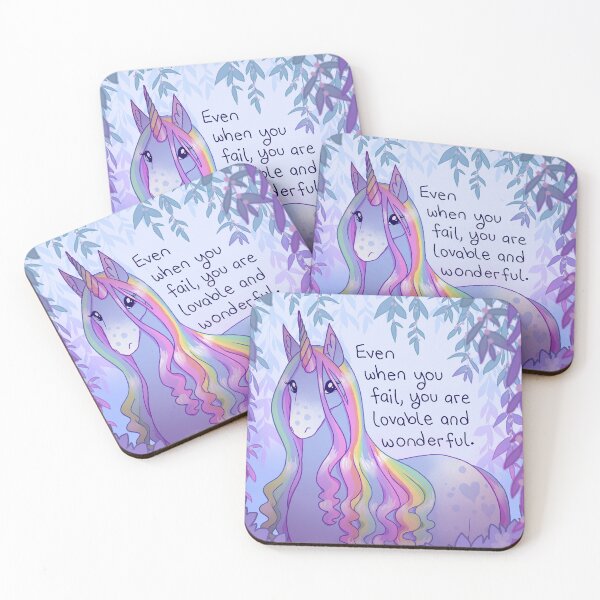 Item preview, "Even When You Fail" Rainbow Unicorn designed and sold by thelatestkate.