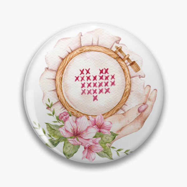 Item preview, Vintage Needlework with Flowers, Embroidery Logo designed and sold by caraulanart.