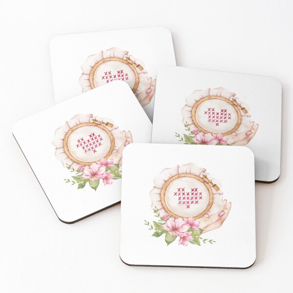 Item preview, Vintage Needlework with Flowers, Embroidery Logo designed and sold by caraulanart.