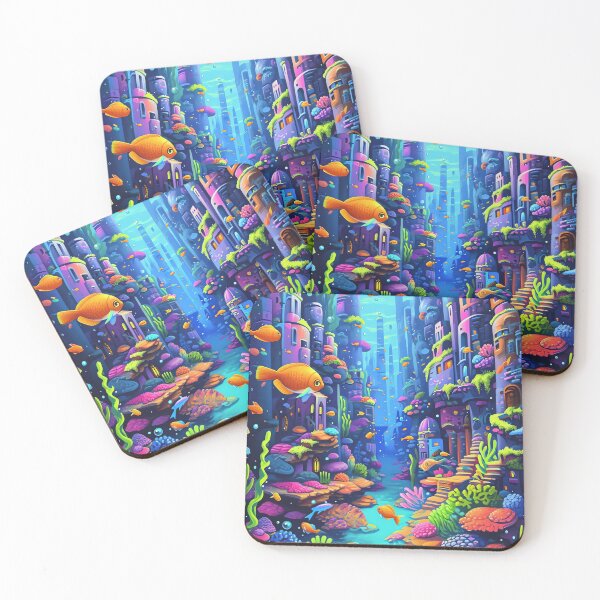 Item preview, Whimsical Underwater City designed and sold by cute-animals99.