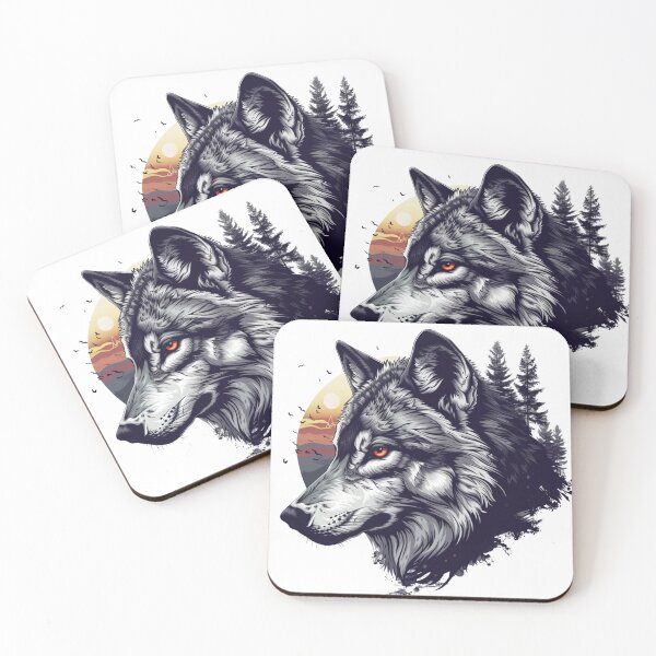 Item preview, Wild Wolf Portrait designed and sold by NicolasGlowArt.