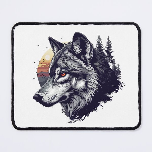 Item preview, Wild Wolf Portrait designed and sold by NicolasGlowArt.
