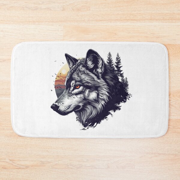 Item preview, Wild Wolf Portrait designed and sold by NicolasGlowArt.