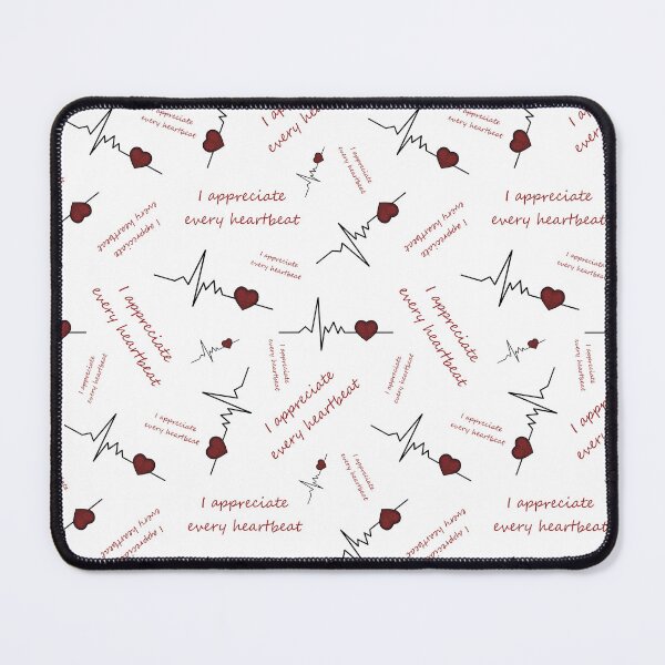 Item preview, Pattern of cardiogram heart with "I appreciate every heartbeat" designed and sold by Cherevan.