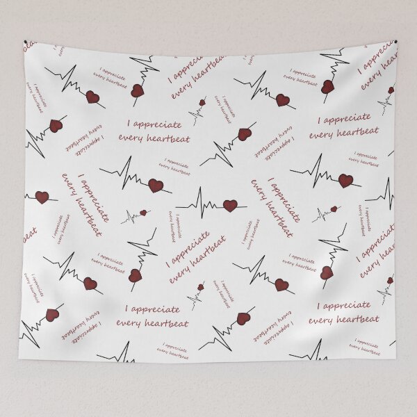 Item preview, Pattern of cardiogram heart with "I appreciate every heartbeat" designed and sold by Cherevan.