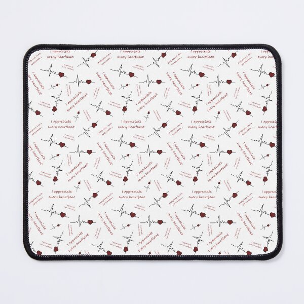 Item preview, Pattern of cardiogram heart with "I appreciate every heartbeat" designed and sold by Cherevan.