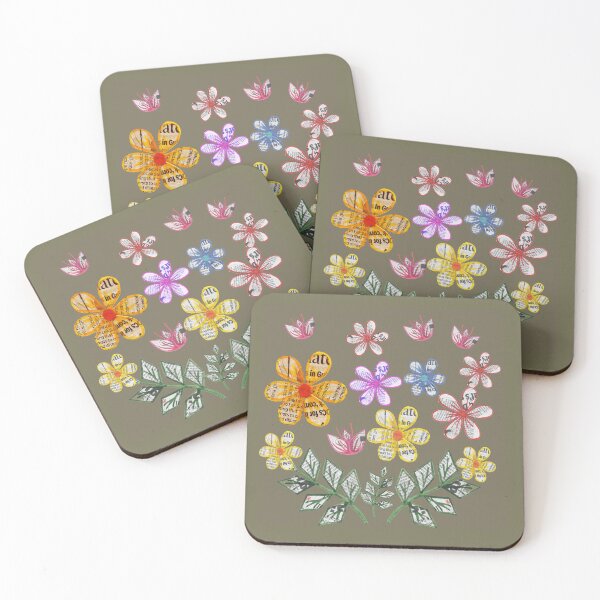 Item preview, Funky newspaper floral cutout design designed and sold by SharonVallis.