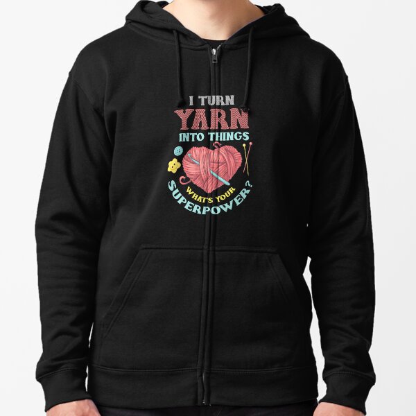 Artikel-Vorschau von Ich verwandle Garn in Dinge, die stricken und Herzdesign häkeln, designt und verkauft von tshirtexpressiv.