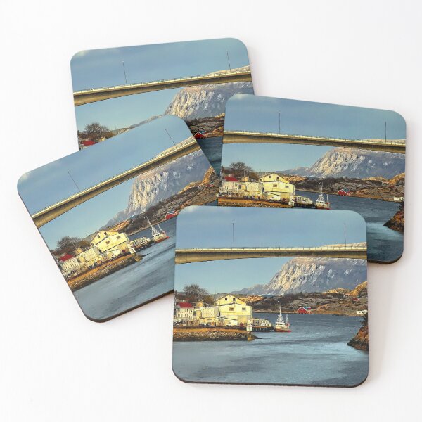 Item preview, Evening LIght at the Bridge Kristiansund Harbour Norway designed and sold by RosRidleyPhoto.