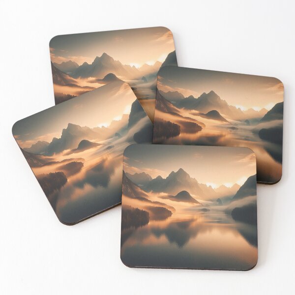 Item preview, Morning lights at the mountain lake designed and sold by Cerberus-Art.
