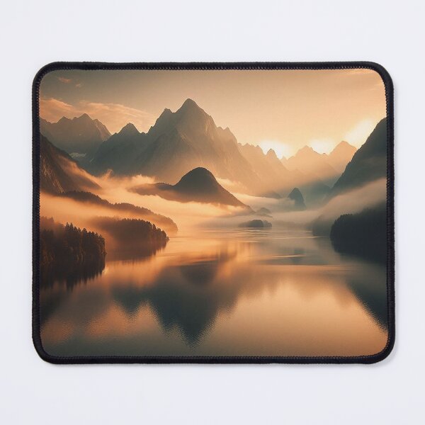 Item preview, Morning lights at the mountain lake designed and sold by Cerberus-Art.