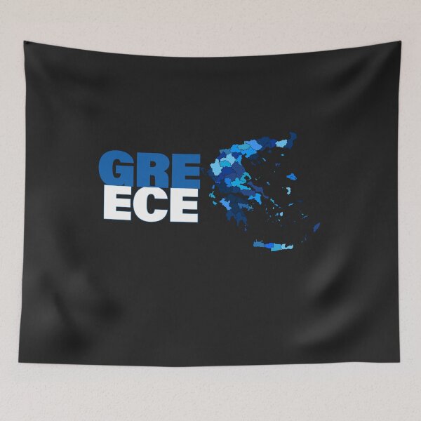 Item preview, Greece Flag Map designed and sold by AnimalsDH305.