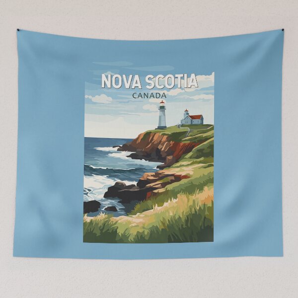 Item preview, Nova Scotia Canada Travel Art Vintage designed and sold by KrisSidDesigns.
