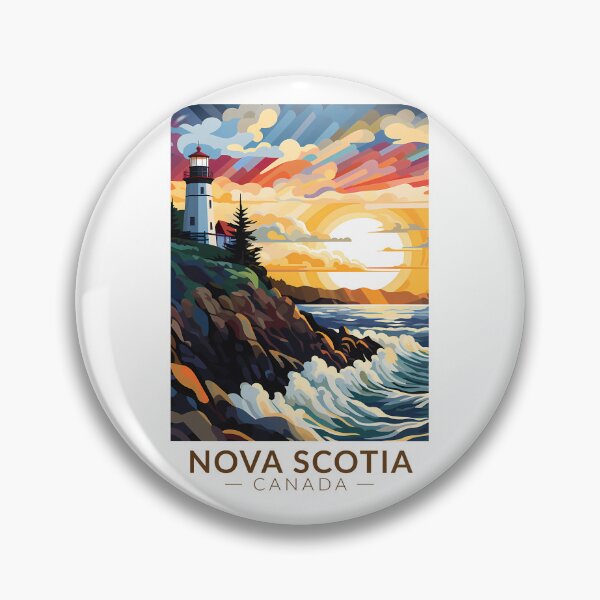 Item preview, Nova Scotia Canada Lighthouse Travel Art Vintage designed and sold by KrisSidDesigns.