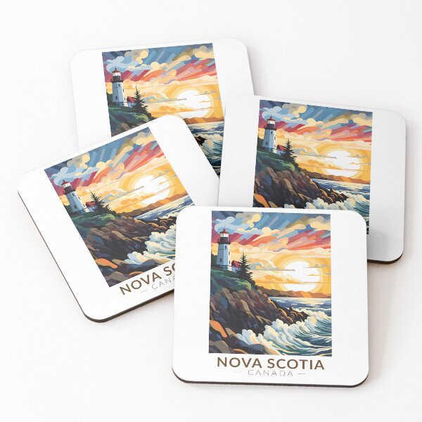 Item preview, Nova Scotia Canada Lighthouse Travel Art Vintage designed and sold by KrisSidDesigns.