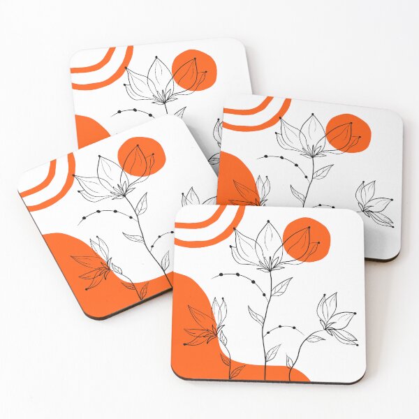 Item preview, Minimalist floral orange designed and sold by Vivinedrawsells.