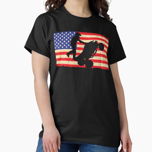 Item preview, ATV Quad American Flag Four Wheeler Wheelie Design designed and sold by tshirtexpressiv.