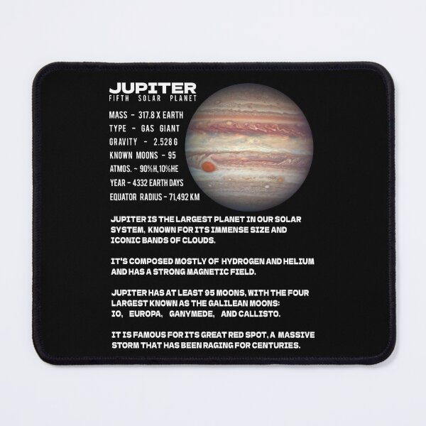 Item preview, Jupiter Planet Facts Space Explorer Astronomy Infographic Information designed and sold by Maljonic.
