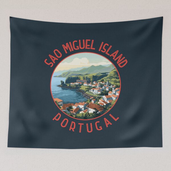 Item preview, Sao Miguel Island Portugal Retro Distressed Circle designed and sold by KrisSidDesigns.