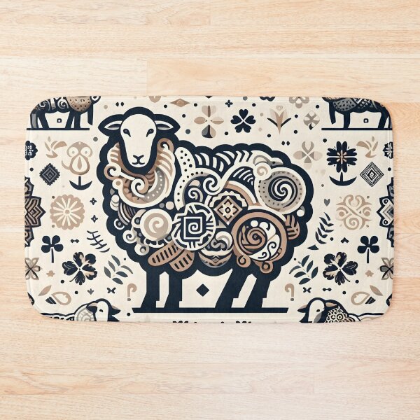 Item preview, Irish Sheep and Floral Patterns Artwork, Irleand, Sheep in Irish designed and sold by PillowTalkyZone.