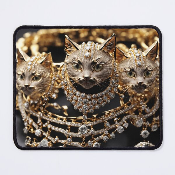 Item preview, pharaoh necklace with cats luxury jewelry fashion wear designed and sold by Carlos Gudino.