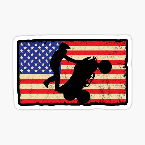 Item preview, ATV Quad American Flag Four Wheeler Wheelie Design designed and sold by tshirtexpressiv.