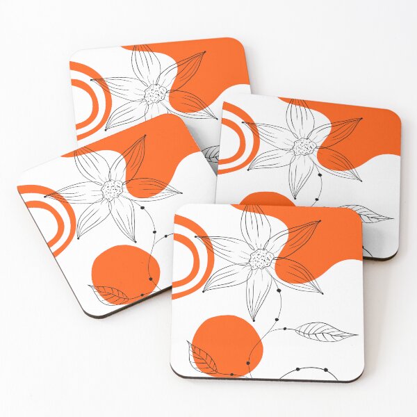 Item preview, Minimalist floral orange designed and sold by Vivinedrawsells.