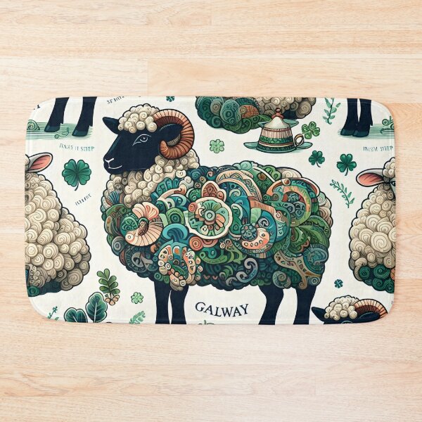 Item preview, Irish Sheep and Floral Patterns Artwork, Irleand, Sheep in Irish designed and sold by PillowTalkyZone.