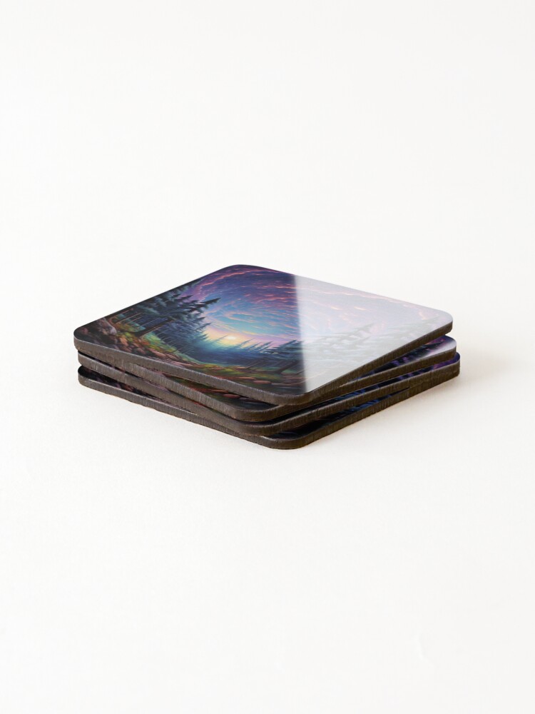 Thumbnail 4 of 5, Coasters (Set of 4), Cosmic Reverie designed and sold by PrintPulseInk.