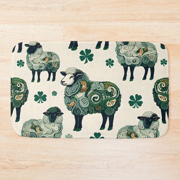 Item preview, Irish Sheep and Floral Patterns Artwork, Irleand, Sheep in Irish designed and sold by PillowTalkyZone.