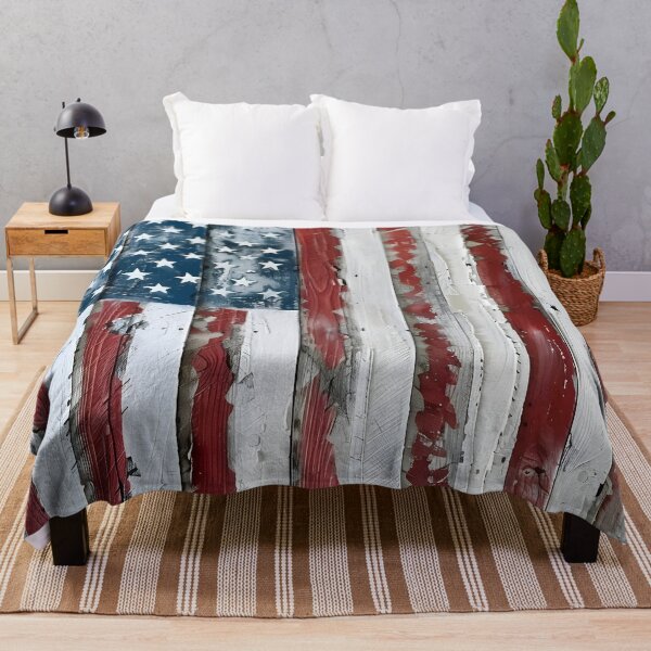 Item preview, impresión de bandera americana de madera desgastada designed and sold by dcrc.