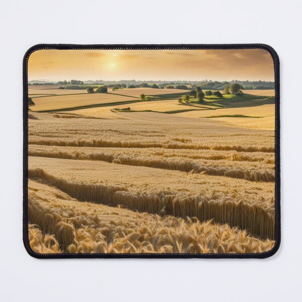 Item preview, Golden Landscape of Harvest Wheat Fields, Wheat Crop on Beds.- Country Village designed and sold by MyArt23.