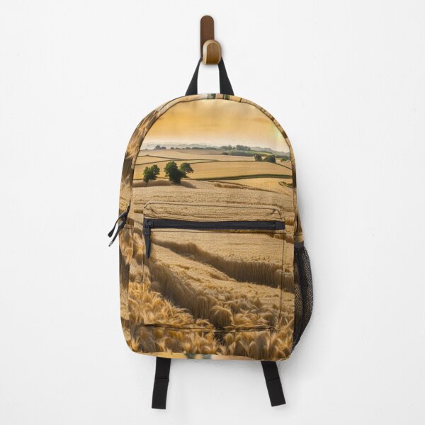 Item preview, Golden Landscape of Harvest Wheat Fields, Wheat Crop on Beds.- Country Village designed and sold by MyArt23.