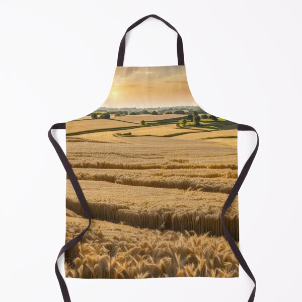 Item preview, Golden Landscape of Harvest Wheat Fields, Wheat Crop on Beds.- Country Village designed and sold by MyArt23.