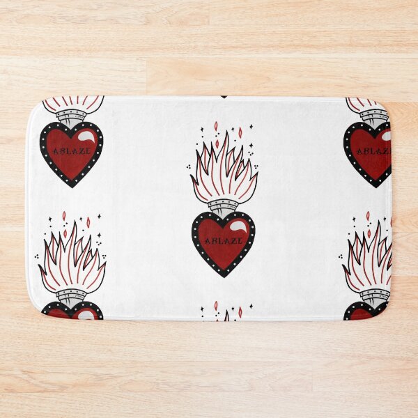 Item preview, Ablaze Sacred heart trad tattoo designed and sold by emeteneme.