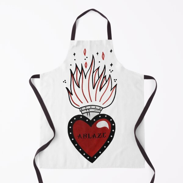 Item preview, Ablaze Sacred heart trad tattoo designed and sold by emeteneme.