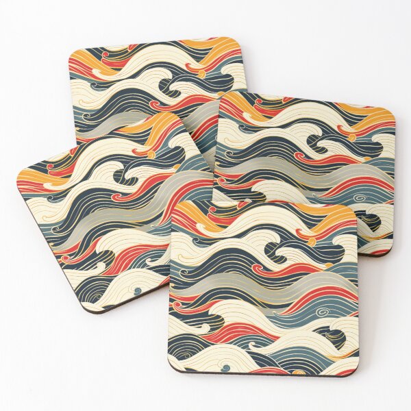 Item preview, Abstract wave pattern bold colour scheme Active Outdoors Inspired Art designed and sold by CDC40.