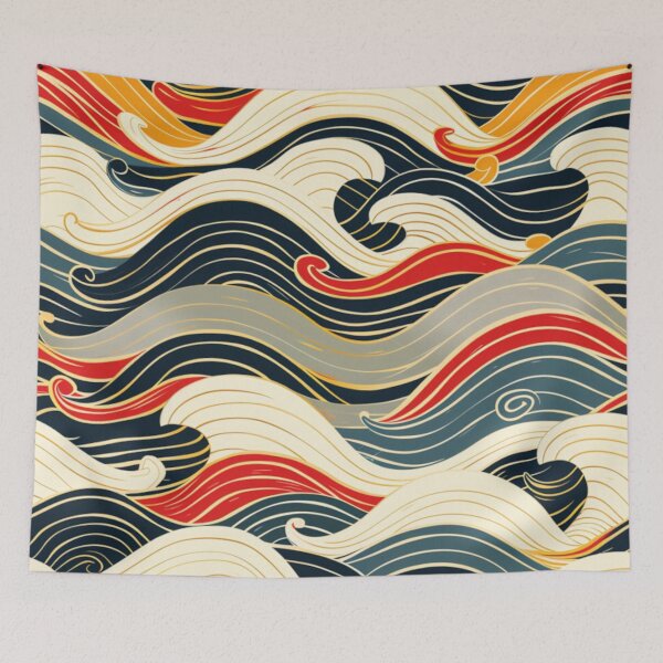 Item preview, Abstract wave pattern bold colour scheme Active Outdoors Inspired Art designed and sold by CDC40.