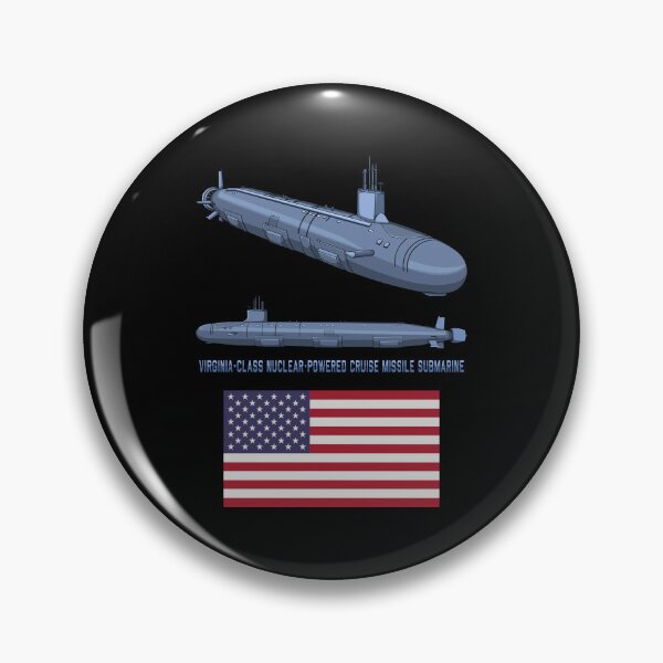 Item preview, Virginia Class American Nuclear Submarine Diagrams American Flag designed and sold by MilitaryMart.