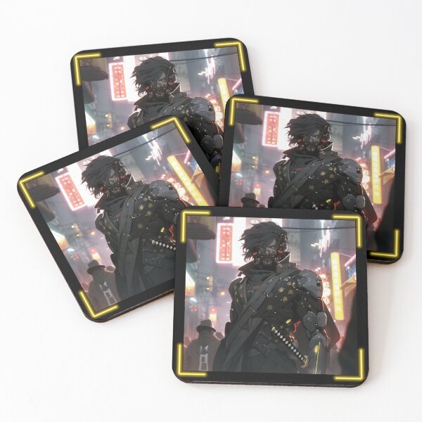 Item preview, In Mega Tokyo, a cyberpunk samurai roams the streets at night. designed and sold by Mecha Brave Studio.